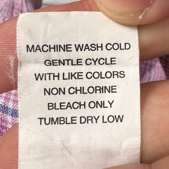 Johnnie-O Mens L Hangin Out Pink Plaid 100% Linen Coastal Resort Preppy Shirt‎ - Picture 5 of 10